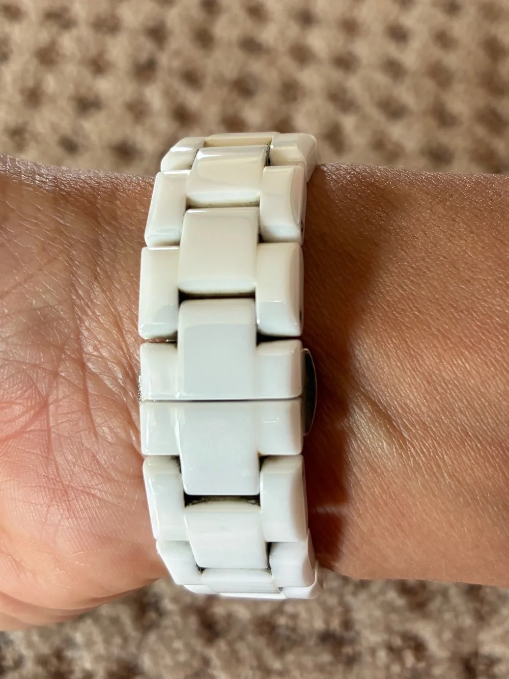 Emporio Armani White Ceramic Women's Bracelet Watch with Gold Accents
